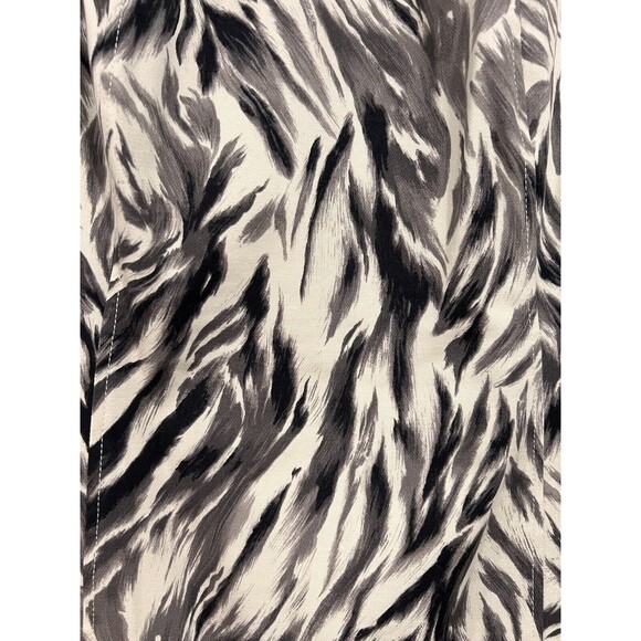 Talbots Dress 14 Cream Black Gray Sheath Stretch‎ Cotton Career Church - Picture 3 of 8